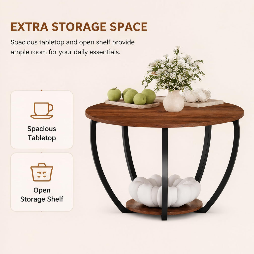 Round Coffee Table with Storage G890