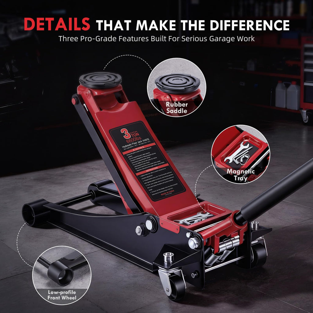 3 Ton Low Profile Hydraulic Floor Jack O374345