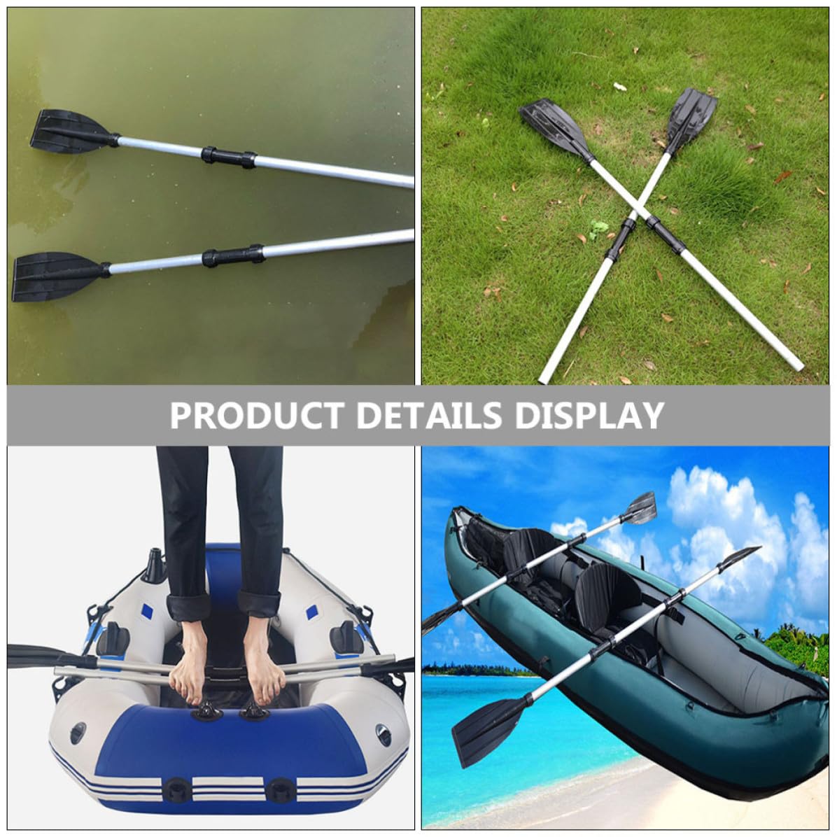 2pcs Adjustable Aluminum Alloy Kayak Paddle Set N456