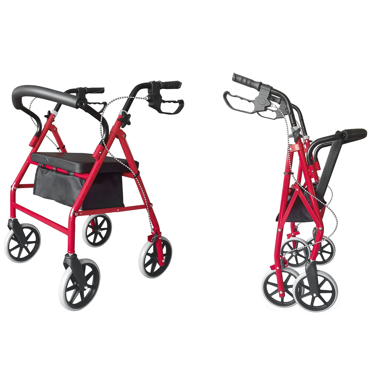 Red Rolling Walker with Seat B3661