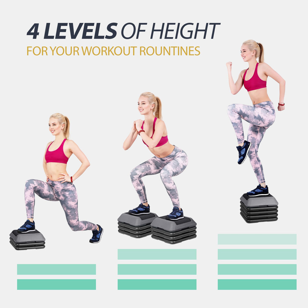 Adjustable Aerobic Step Platform with 4 Risers W5213