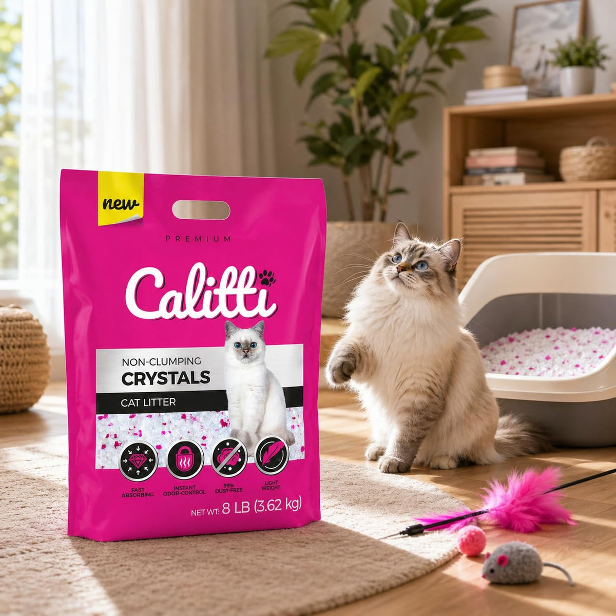 Unscented Dust Free Silica Gel Cat Litter 8 lb Bag N6692