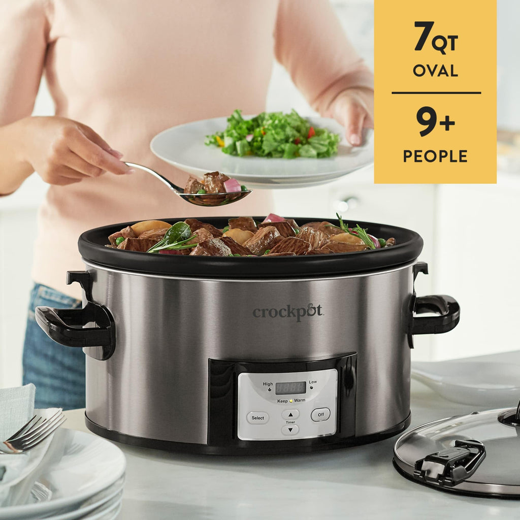 Programmable Slow Cooker, Stainless Steel, 6 Quart Oval O9214