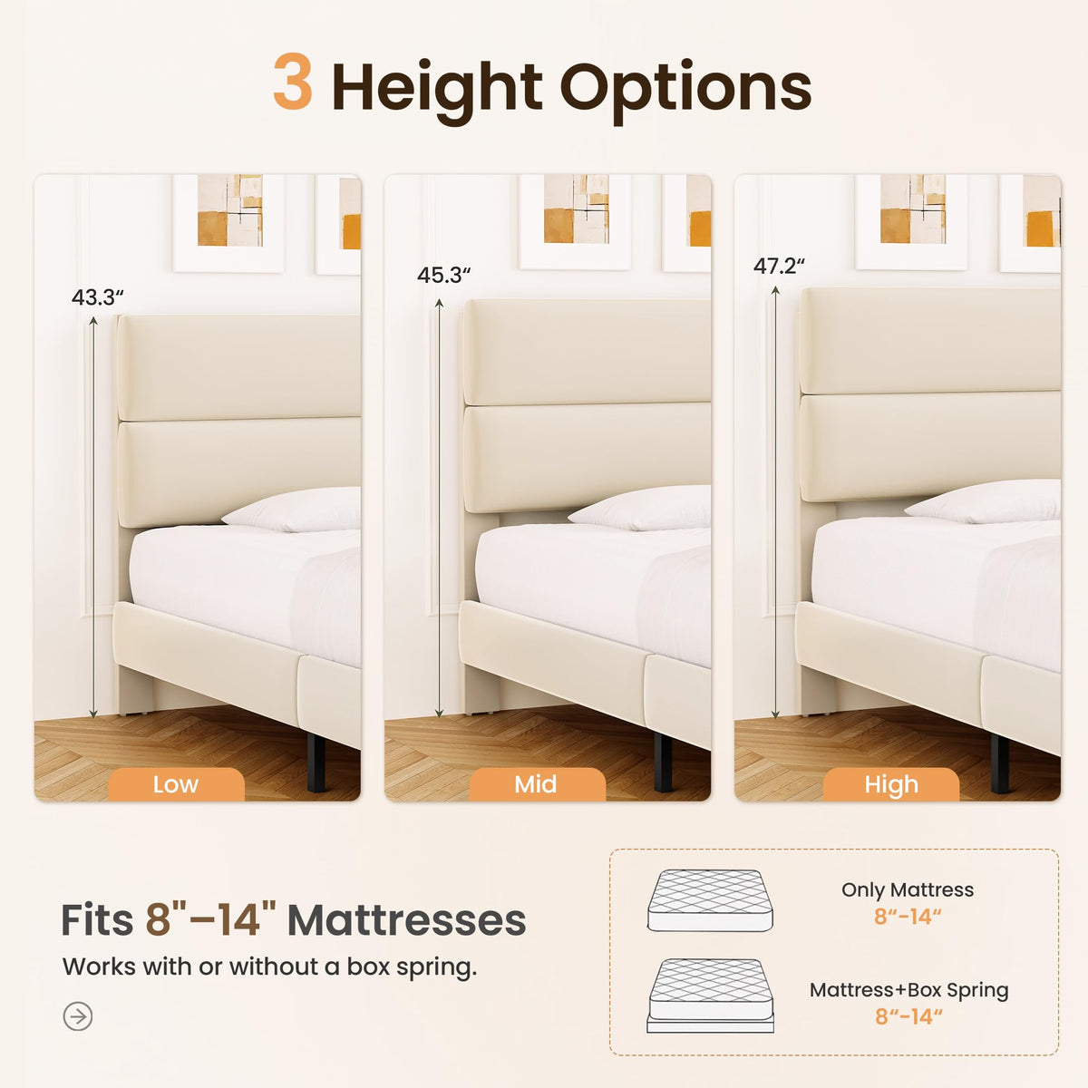 Queen Size Velvet Upholstered Platform Bed Frame F1010
