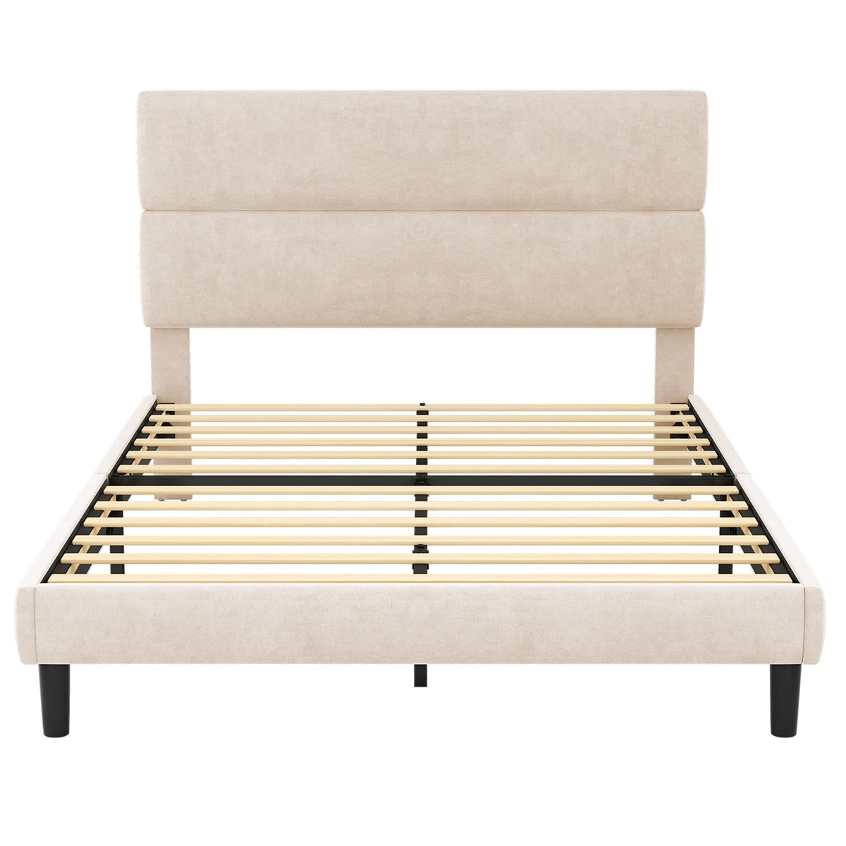 Queen Size Velvet Upholstered Platform Bed Frame F1010