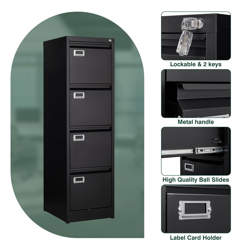 4 Drawer Metal File Cabinet with Lock K893