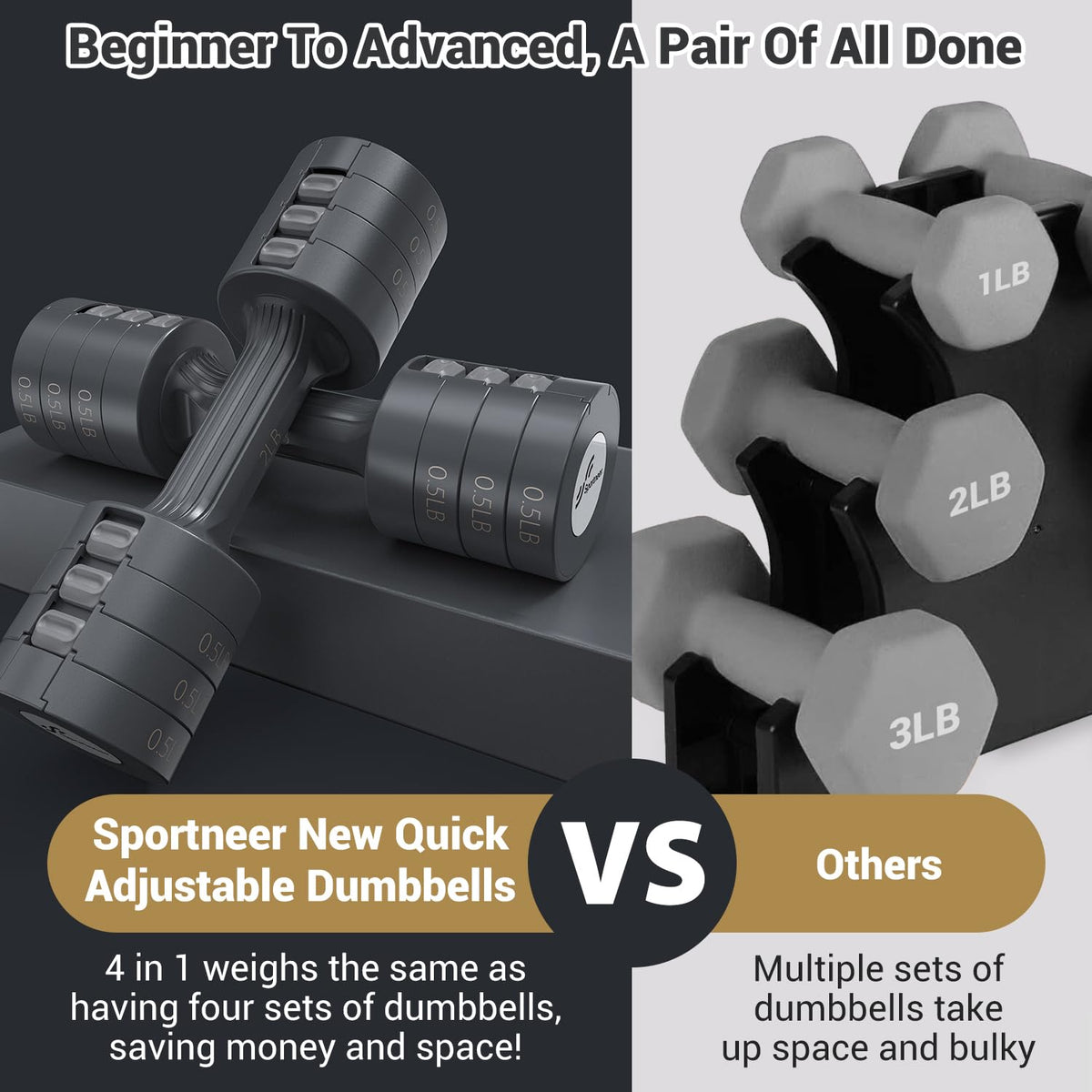 Adjustable Dumbbells Hand Weights Set O1952