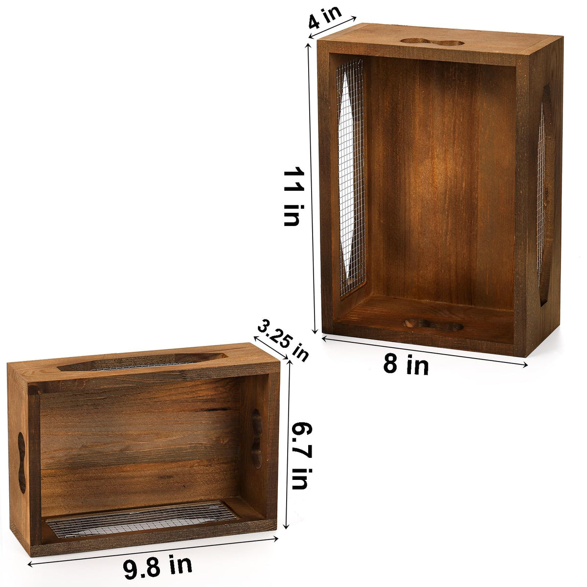 Set of 2 Wooden Nesting Countertop Baskets W72503