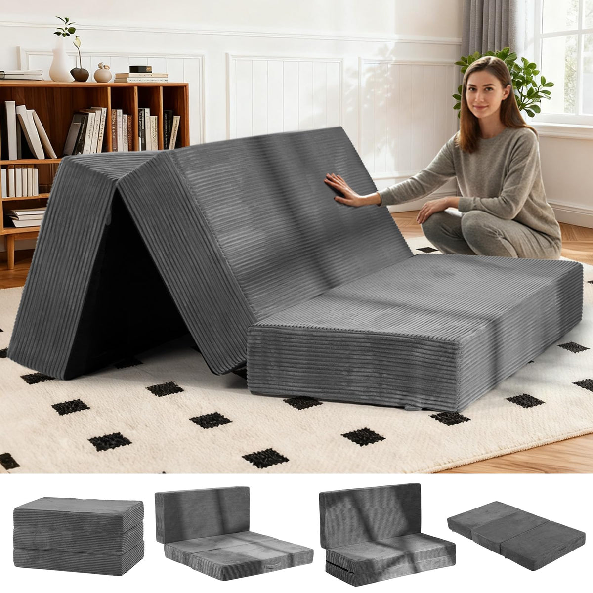 6-Inch Tri-Fold Foldable Mattress T998