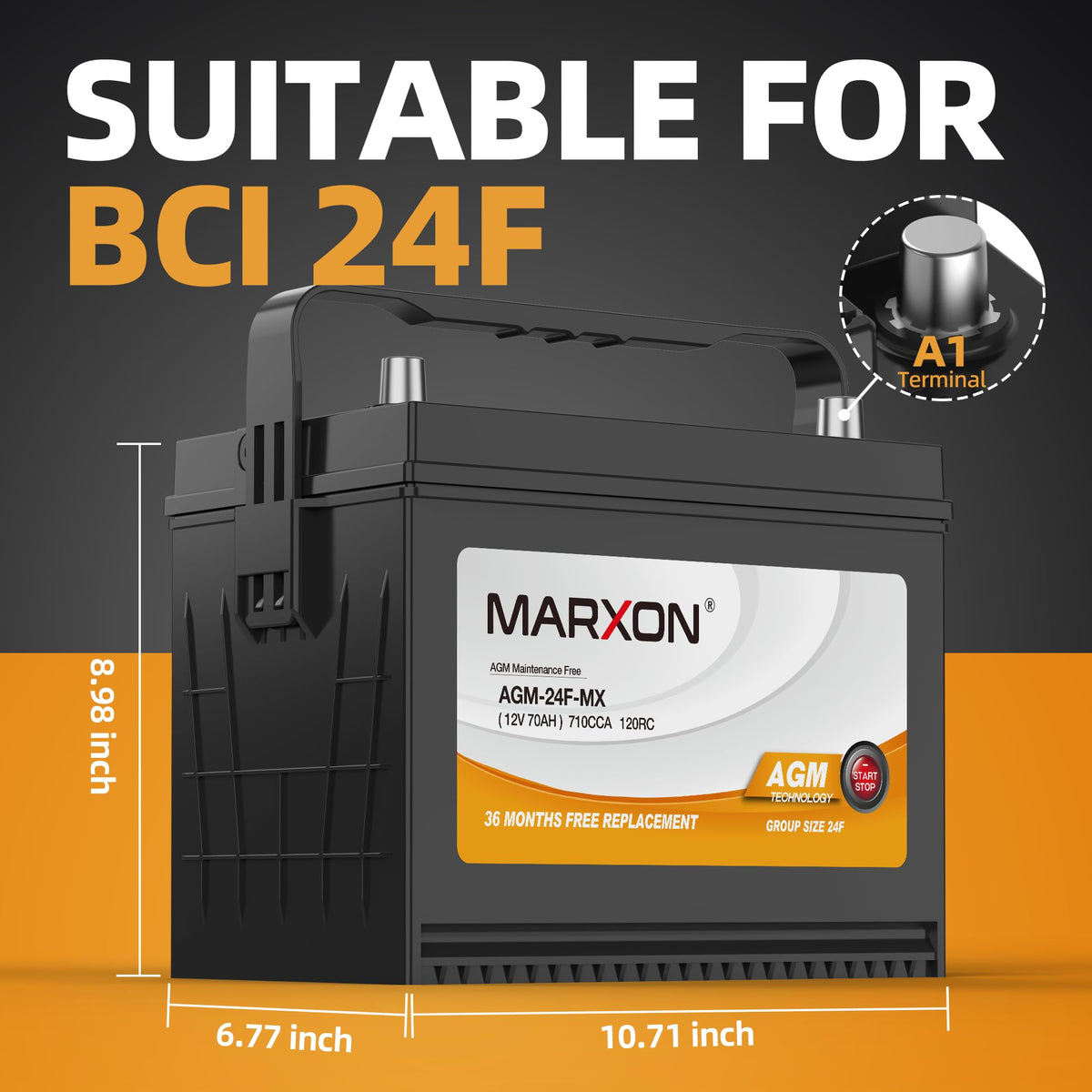 24F 12v 70AH 710CCA AGM Car Battery Q62951