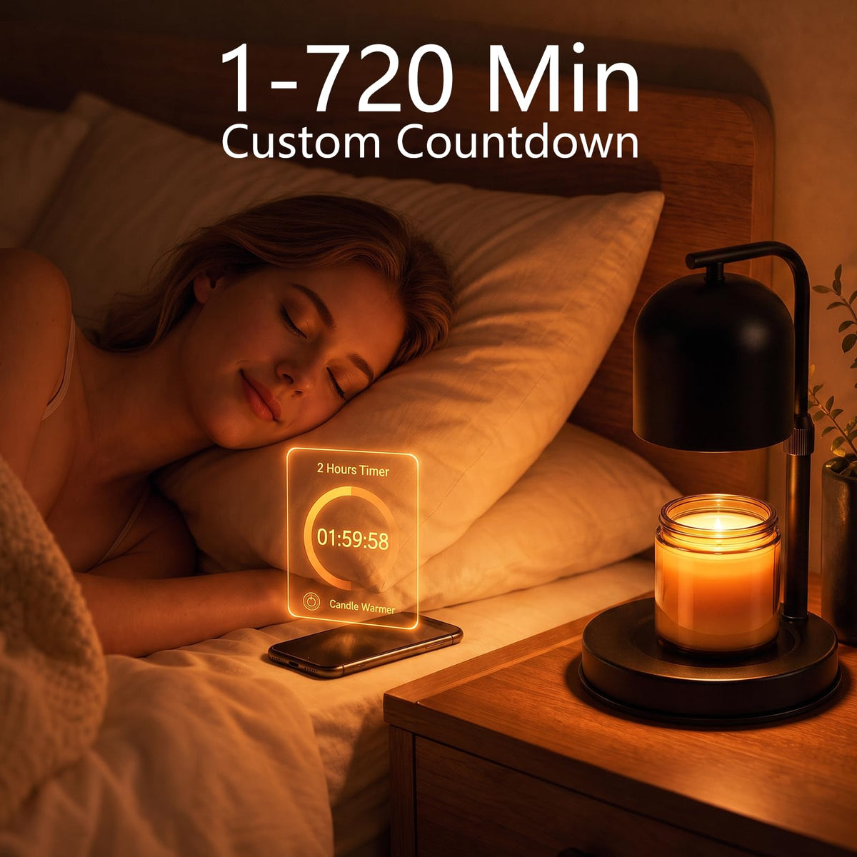 Adjustable Height App Controlled Candle Warmer Lamp with Timer C288734
