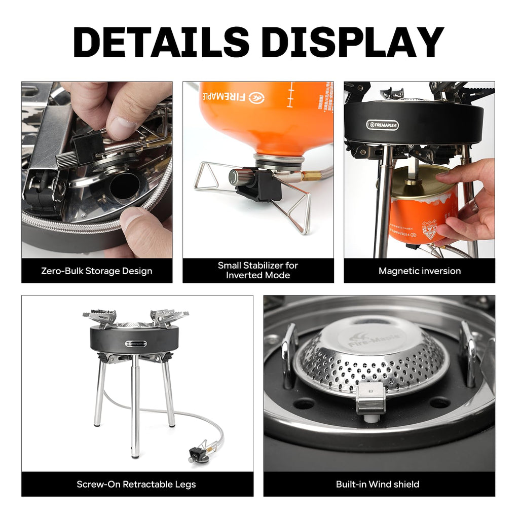 Camping Stove 4400W Gas Stove with Dual Preheating Tube X383