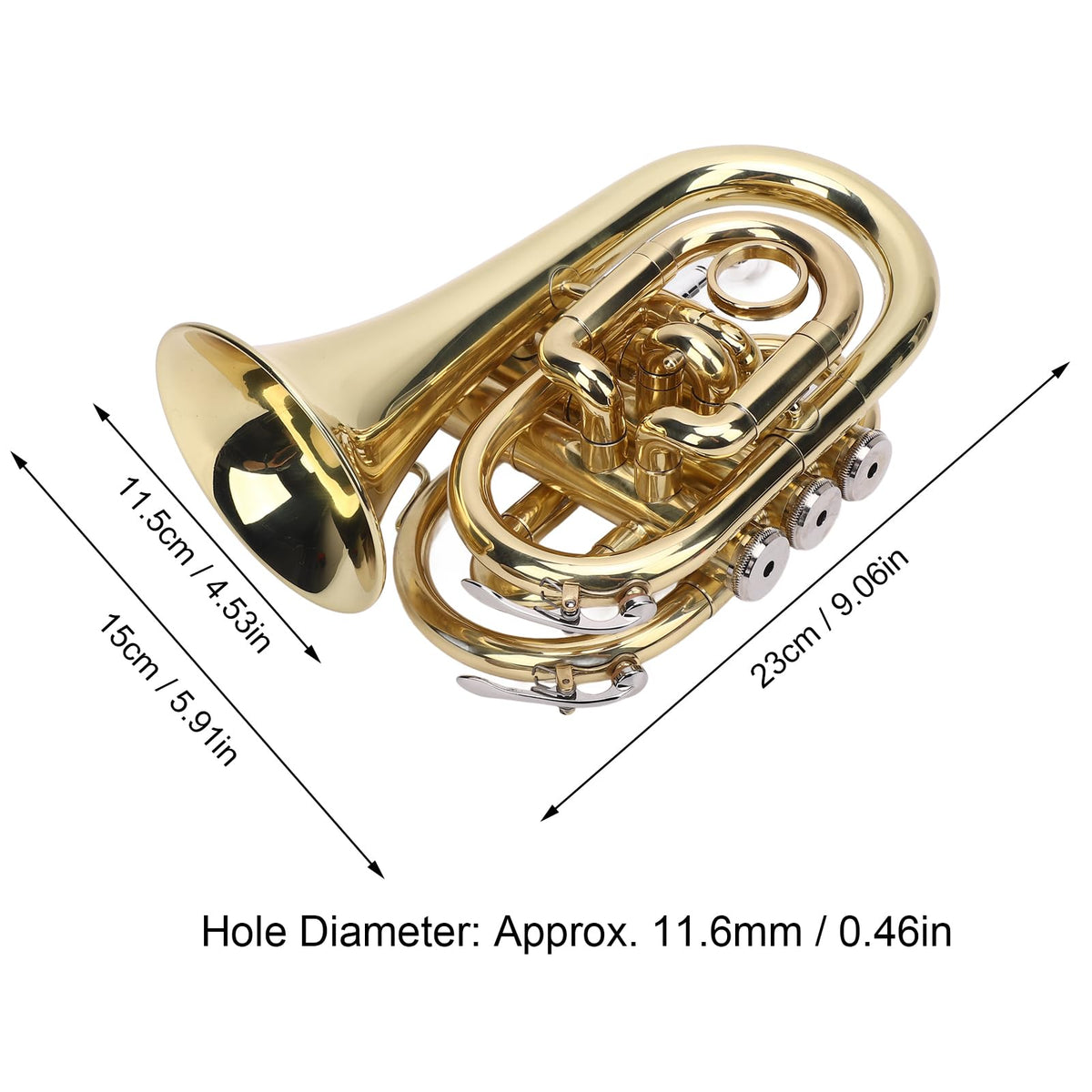 Bb Pocket Trumpet, Ni Plated Brass with 7C Mouthpiece M241417