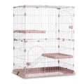 3/4-Tier Wire Cat Cage Playpen with Hammock and Platforms H536