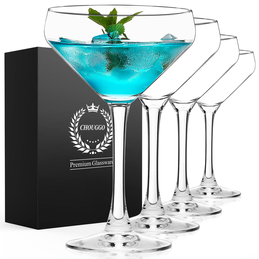 Coupe Cocktail Glasses Set of 4 Hand Blown Crystal 12Oz V56094