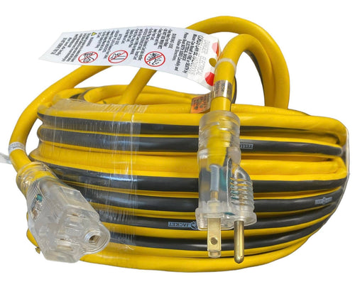12/3 Heavy-Duty 15-Amp SJTW Extension Cord with Lighted Ends, 100-Feet P979