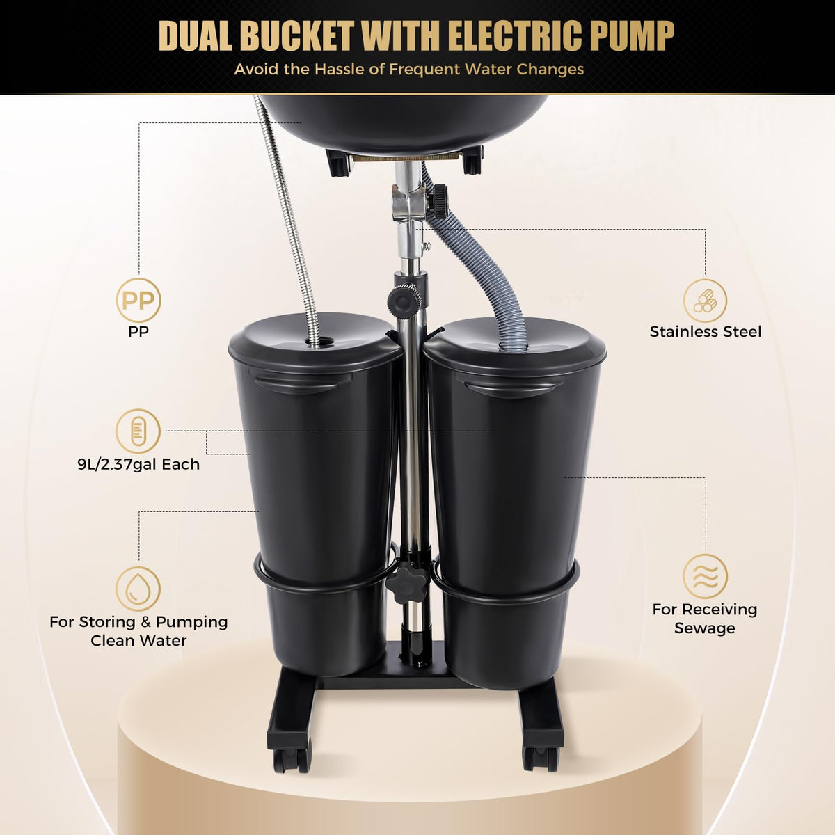Portable Shampoo Bowl with Electric Pump I4088