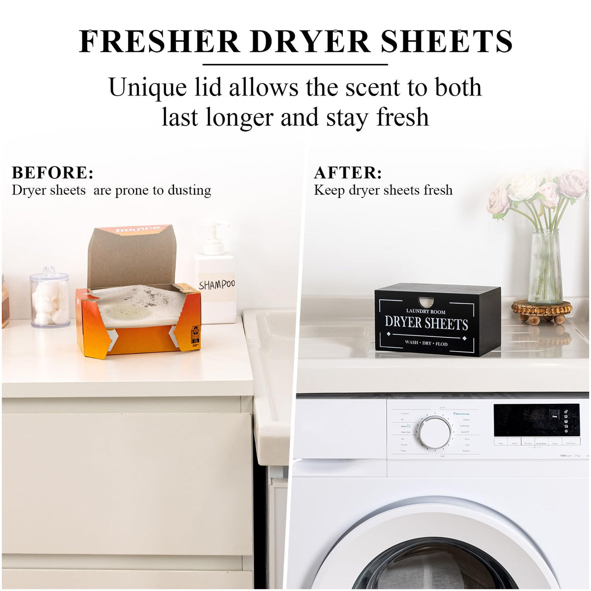 Black Dryer Sheet Holder with Lid F353404