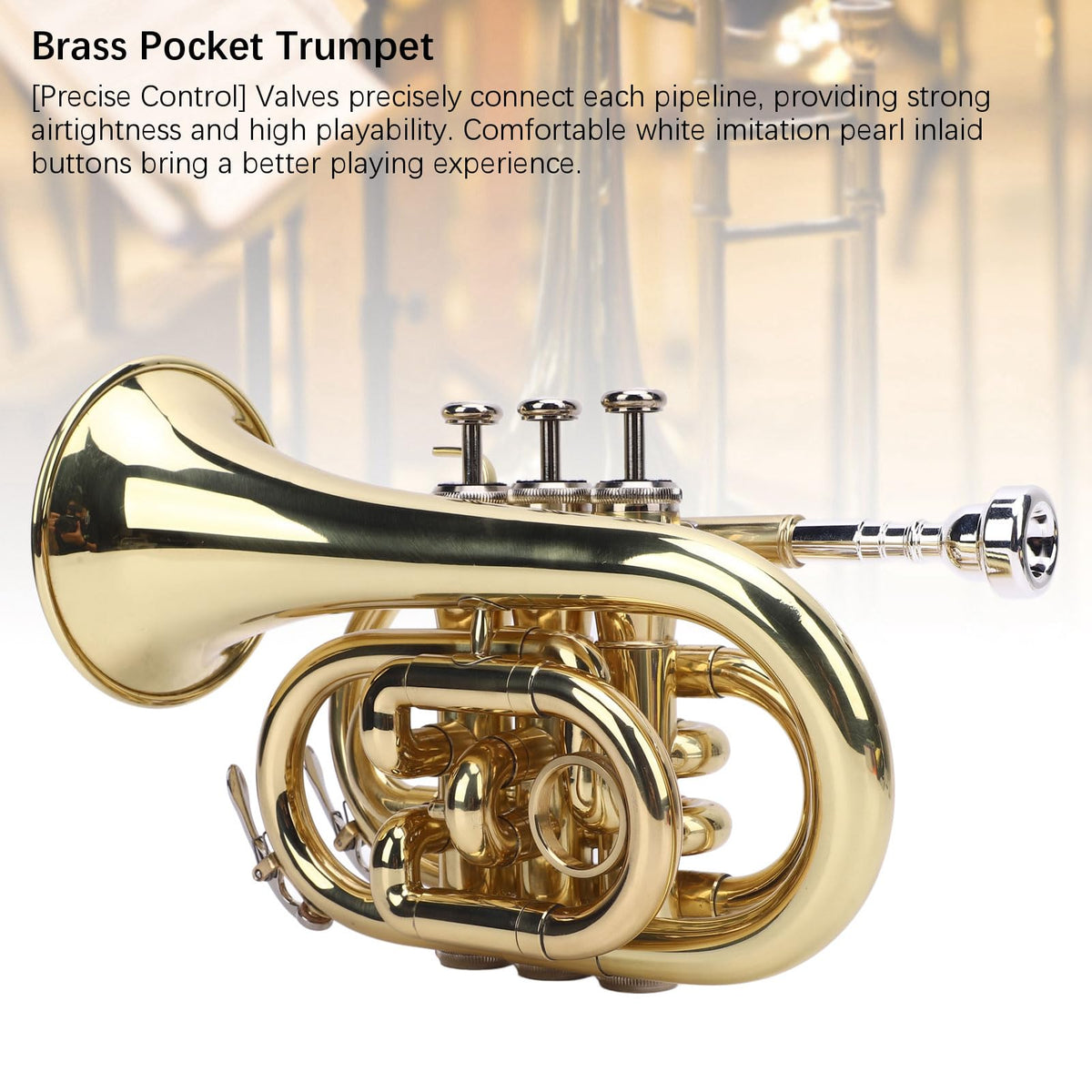 Bb Pocket Trumpet, Ni Plated Brass with 7C Mouthpiece M241417