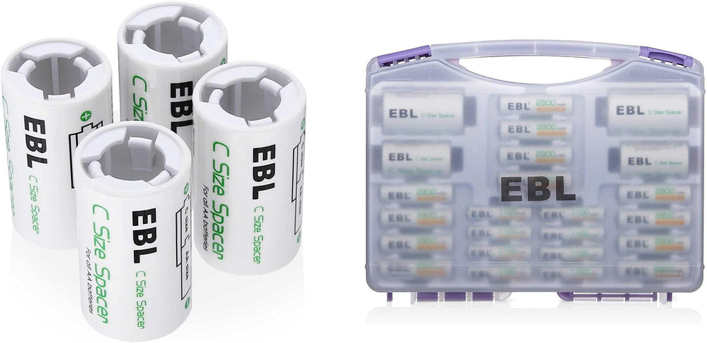 Purple Battery Box with 12 AA Batteries, 8 AAA Batteries, C Adapters, D Adapters W8594