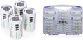 Purple Battery Box with 12 AA Batteries, 8 AAA Batteries, C Adapters, D Adapters W8594