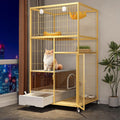 Indoor Cat House with Litter Box Enclosure with Wheels B472