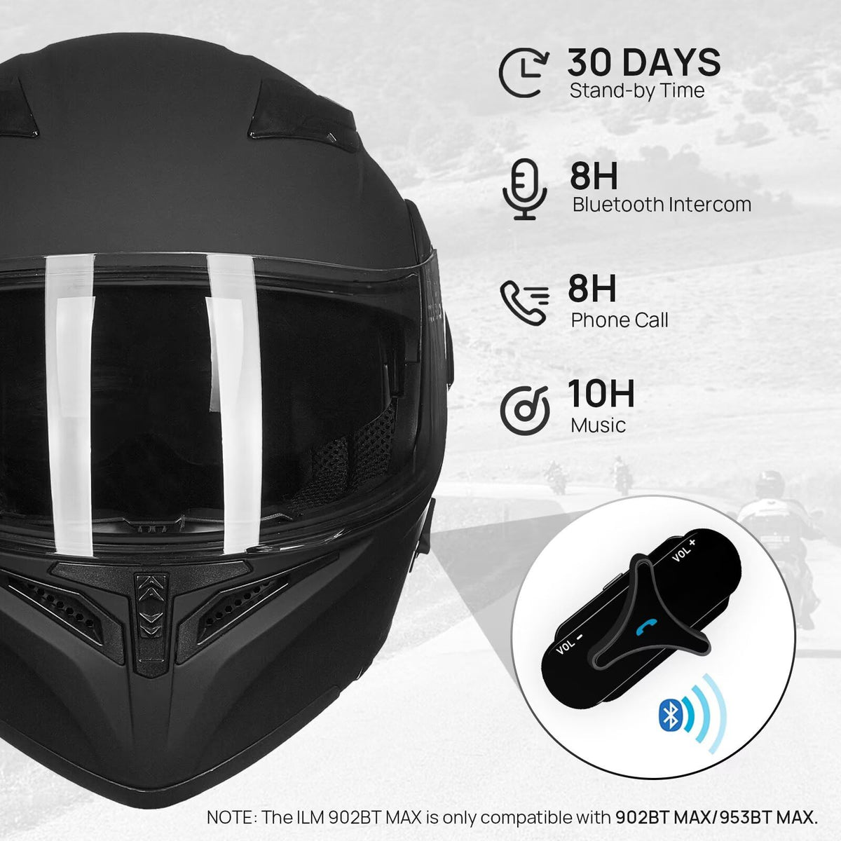 Bluetooth Modular Flip up Full Face Motorcycle Helmet E29331