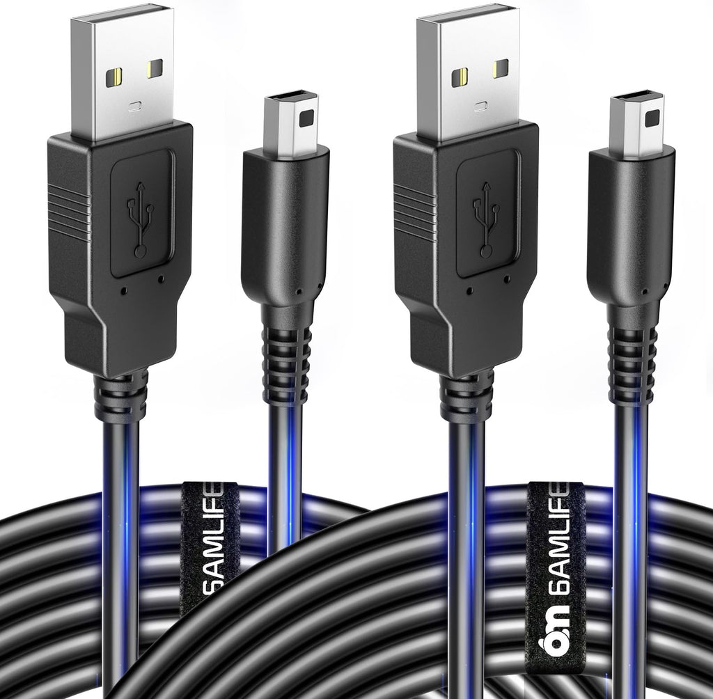 2 Pack 4FT USB Charging Cable for 3DS 2DS DSi Black S3365
