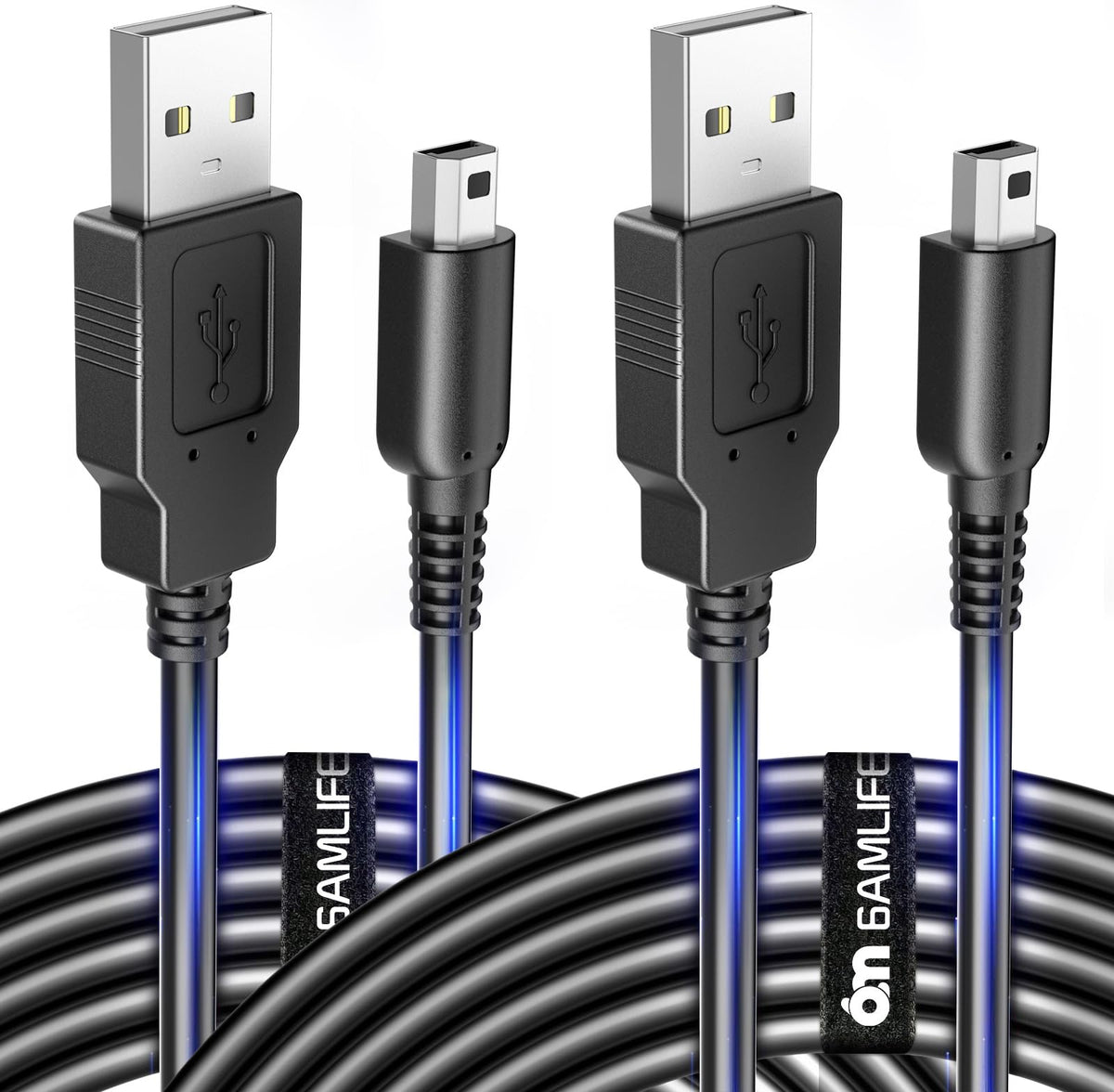 2 Pack 4FT USB Charging Cable for 3DS 2DS DSi Black S3365