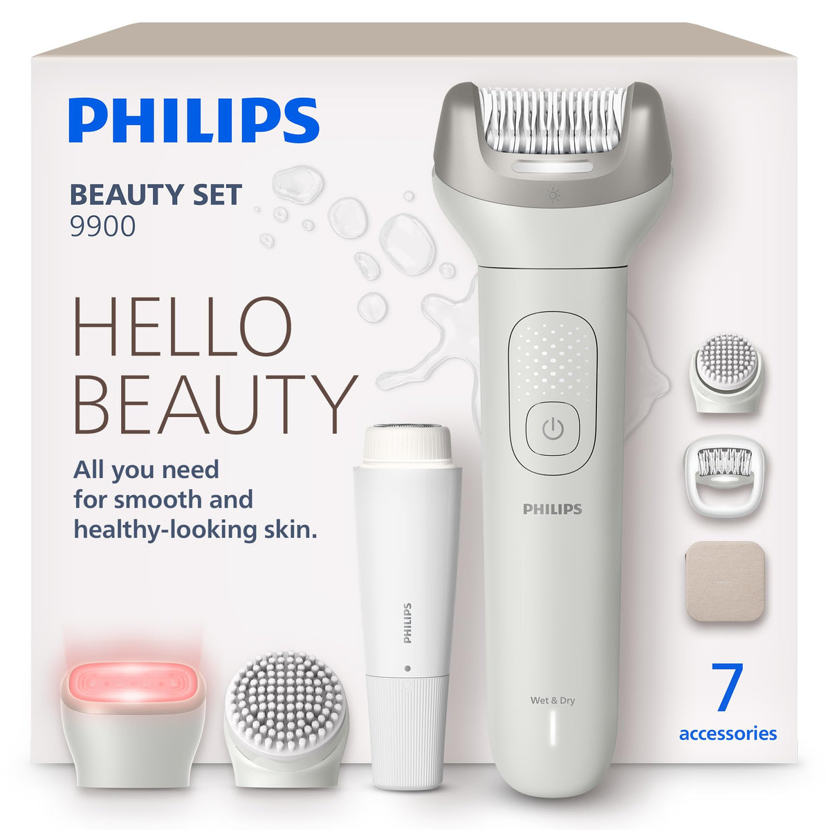 Cordless Wet and Dry Epilator with 7 Accessories C4908