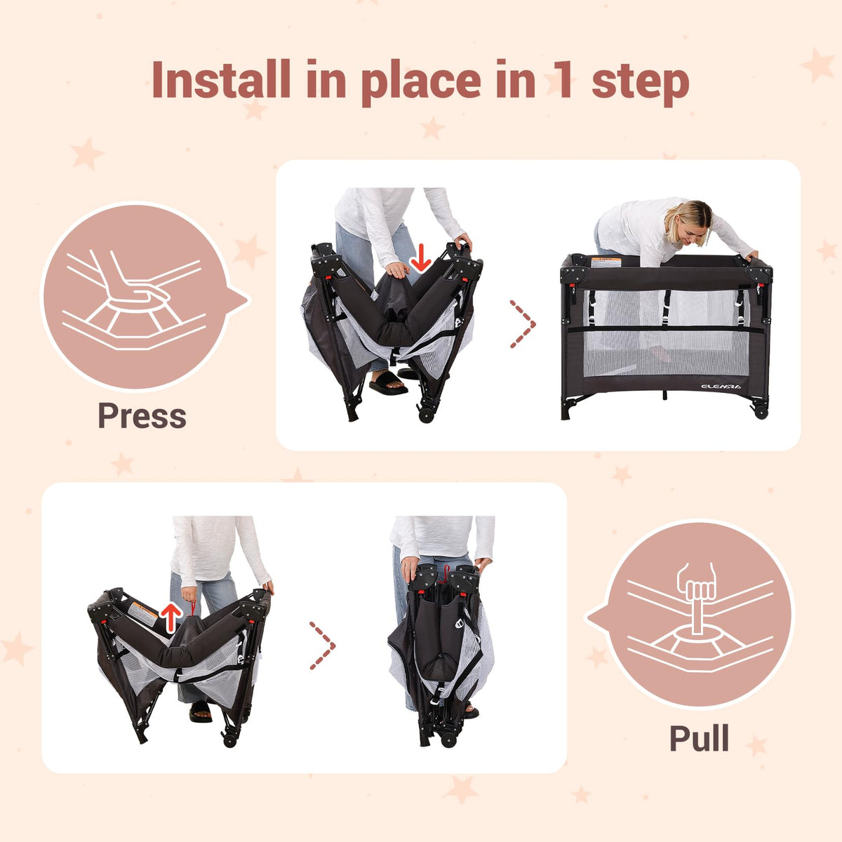 5 in 1 Adjustable Foldable Playard with Changing Table B351