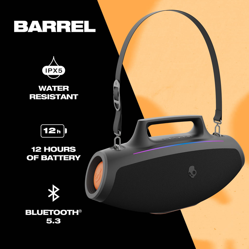 Water-Resistant Wireless Portable Bluetooth Boombox Speaker with LED Lightshow J66891