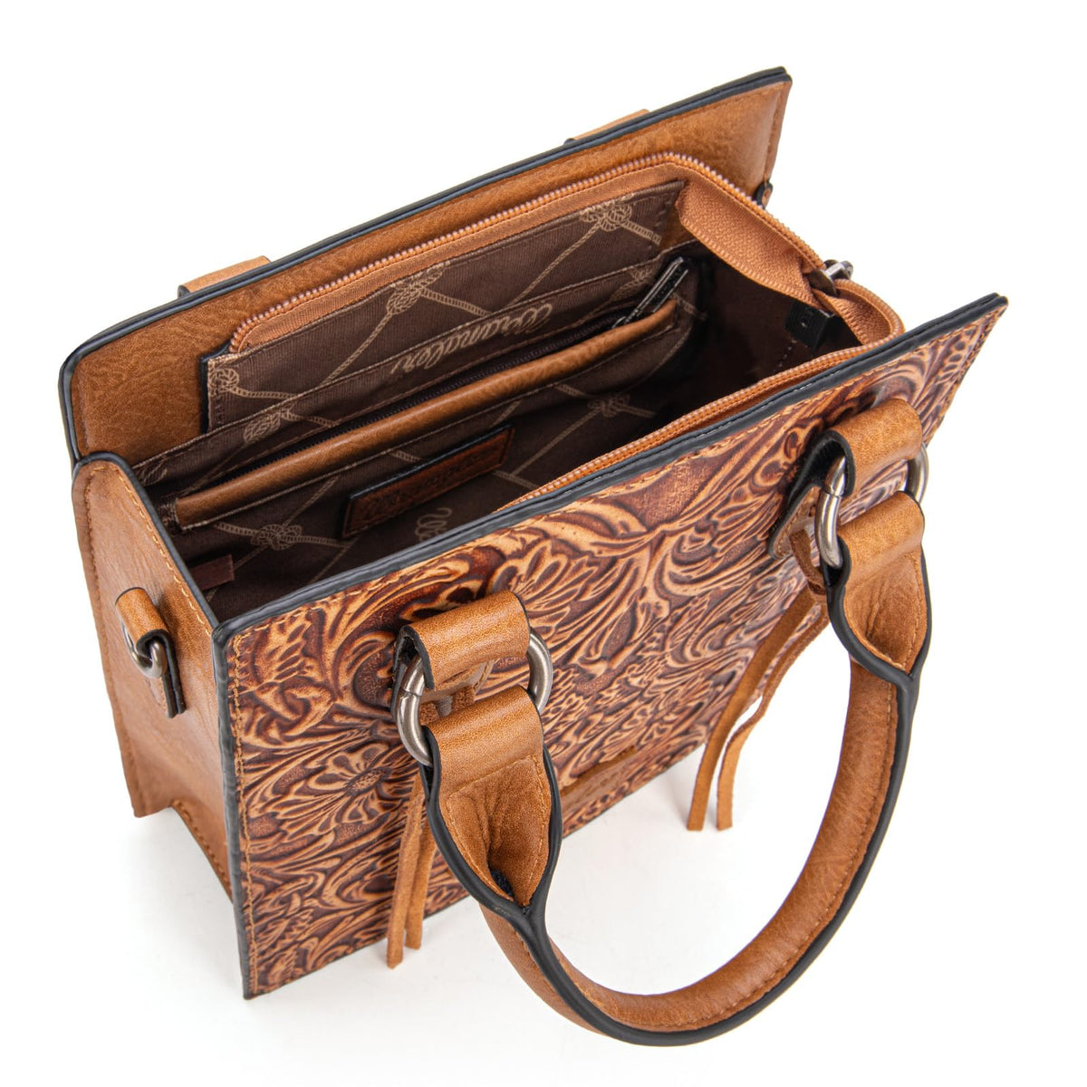 Embossed Fringe Crossbody Purse K441584