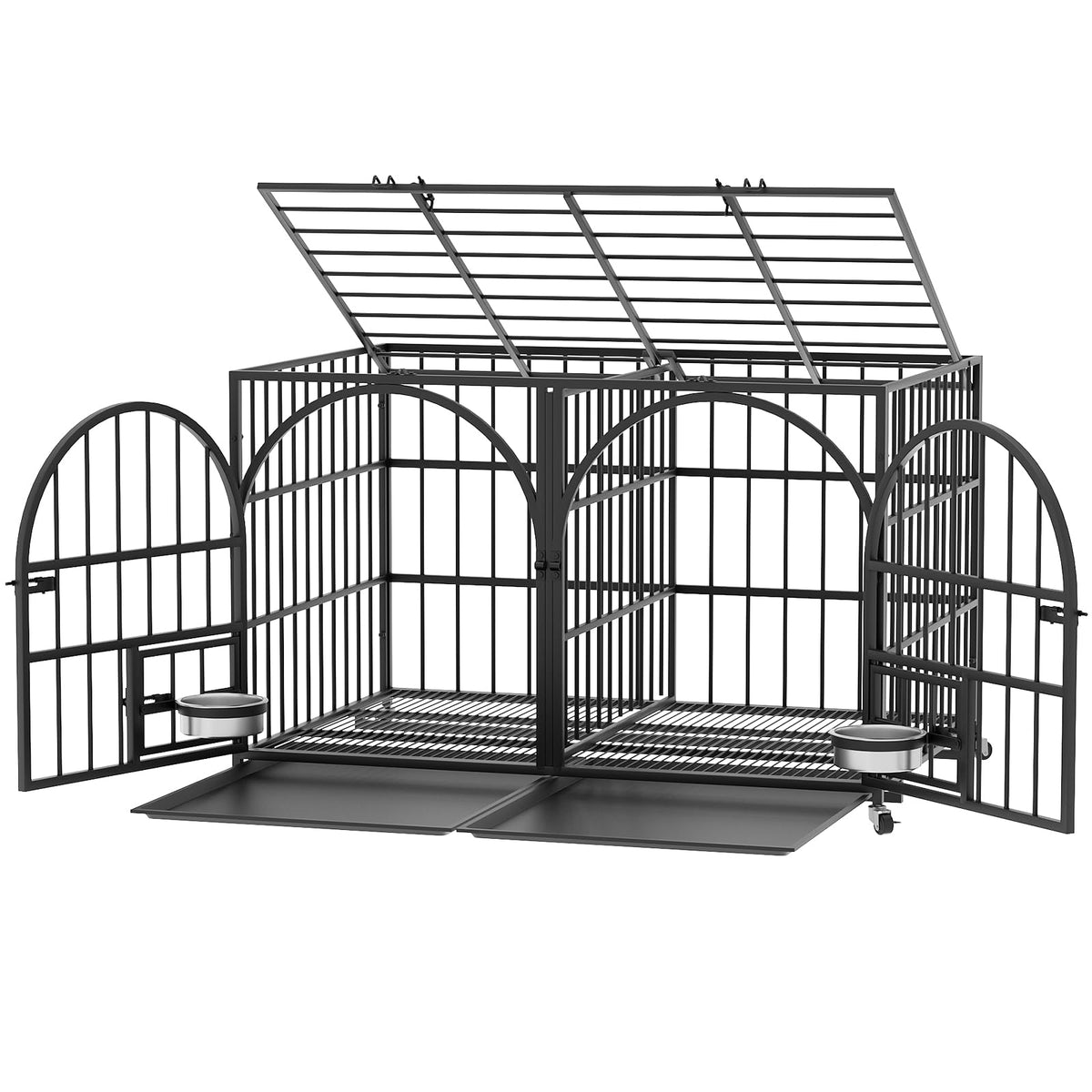 42" Heavy Duty Metal Dog Crate with Divider Q500915