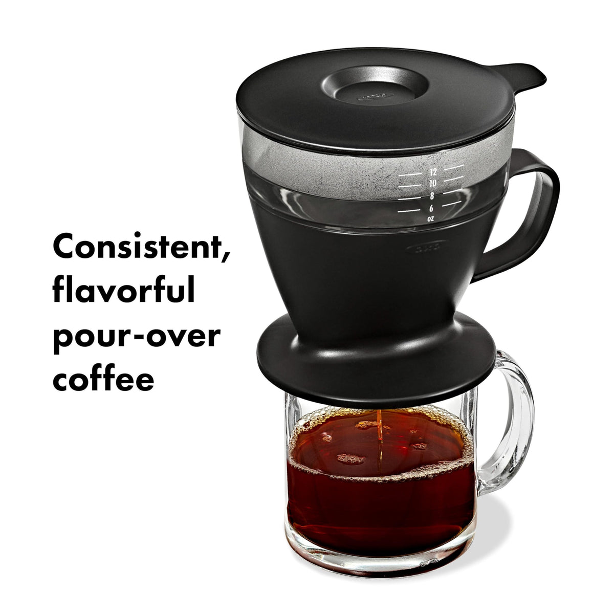 Single Serve Pour-Over Coffee Maker 12 oz Matte Black J80469