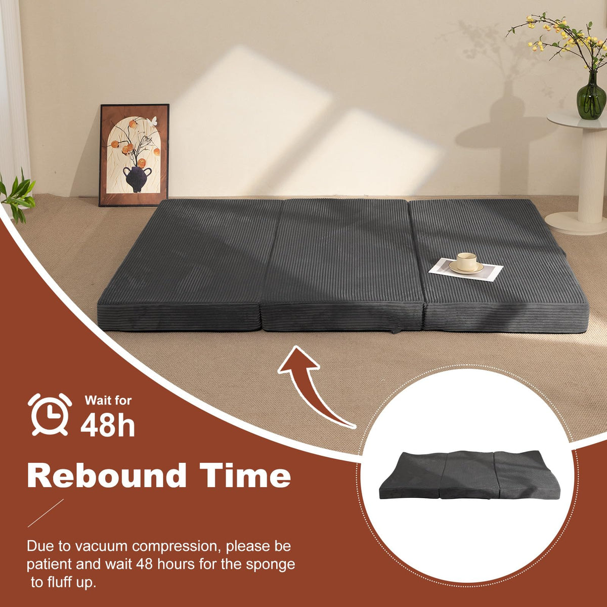 6-Inch Tri-Fold Foldable Mattress T998