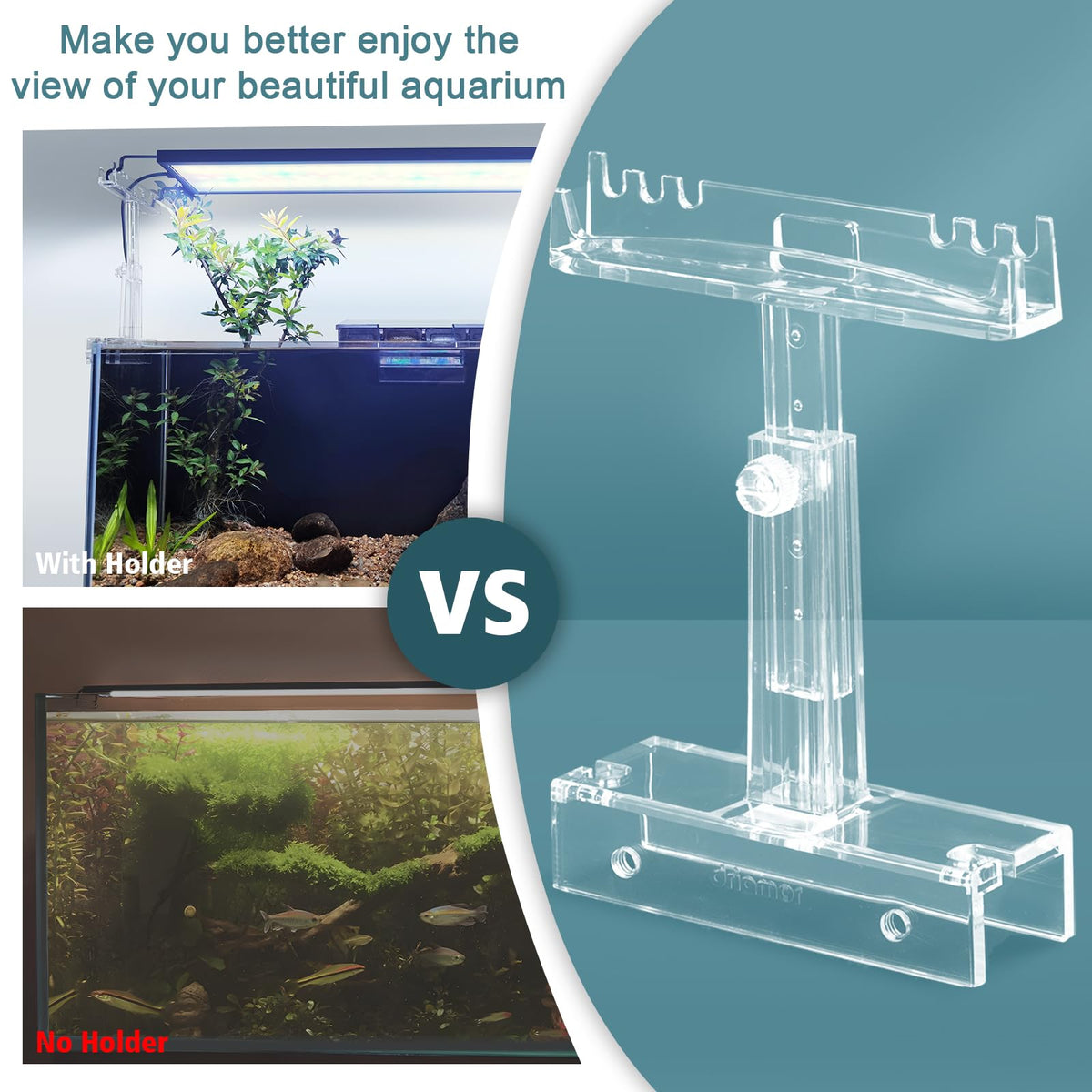 Adjustable Clear Acrylic Aquarium Light Riser Stand 2pcs M945