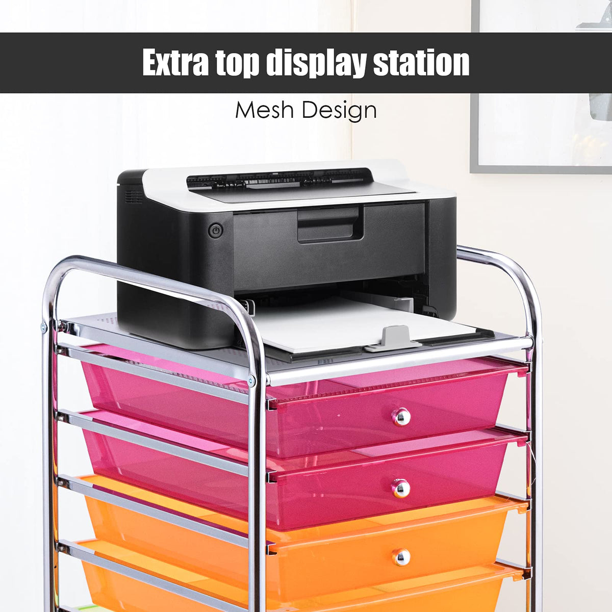 10 Drawer Rolling Storage Cart with Lockable Wheels Y5782