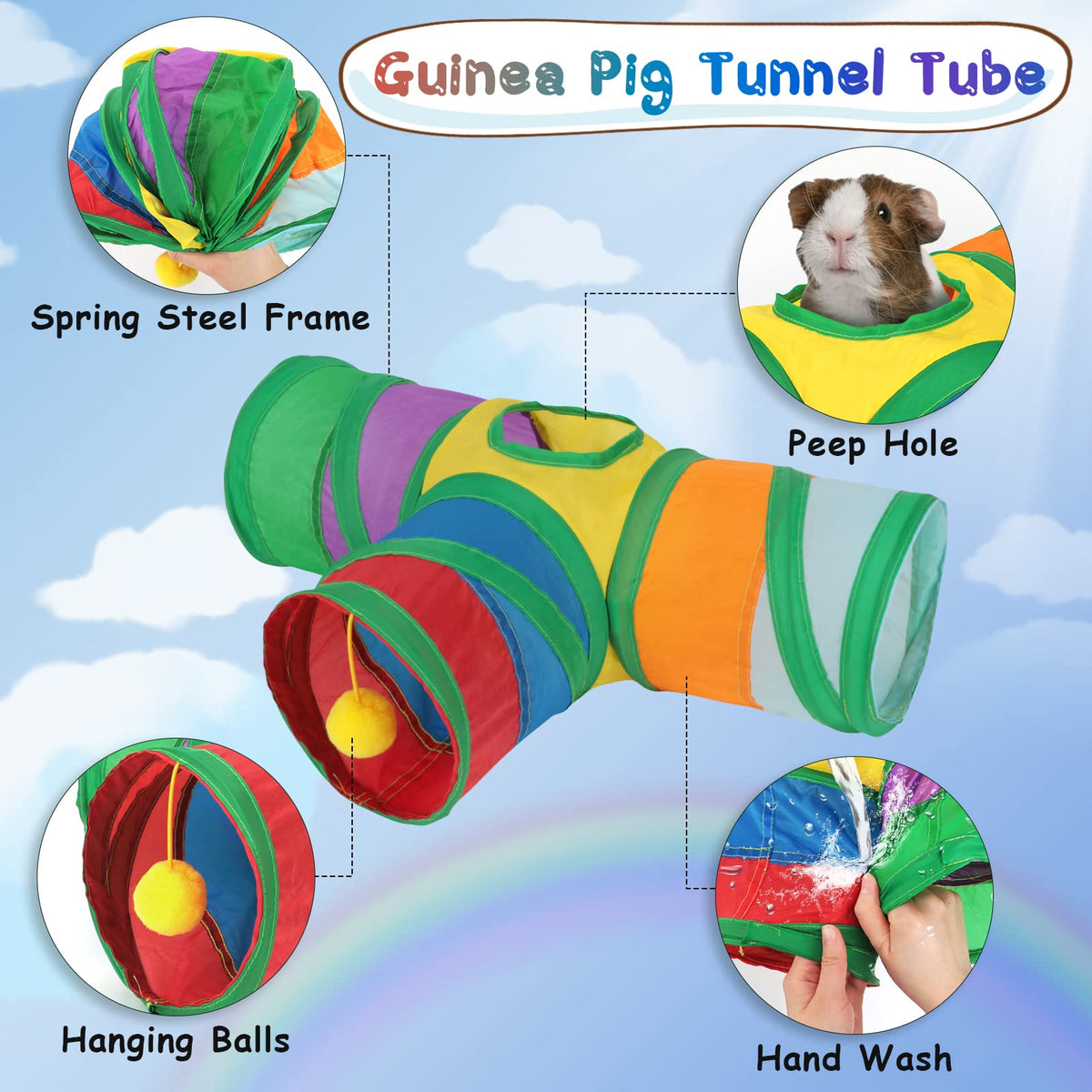 5.9" Collapsible 3 Way Small Animal Tunnel T557