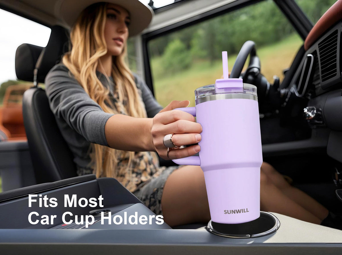 20 oz Insulated Stainless Steel Tumbler with Handle and Straw I22700