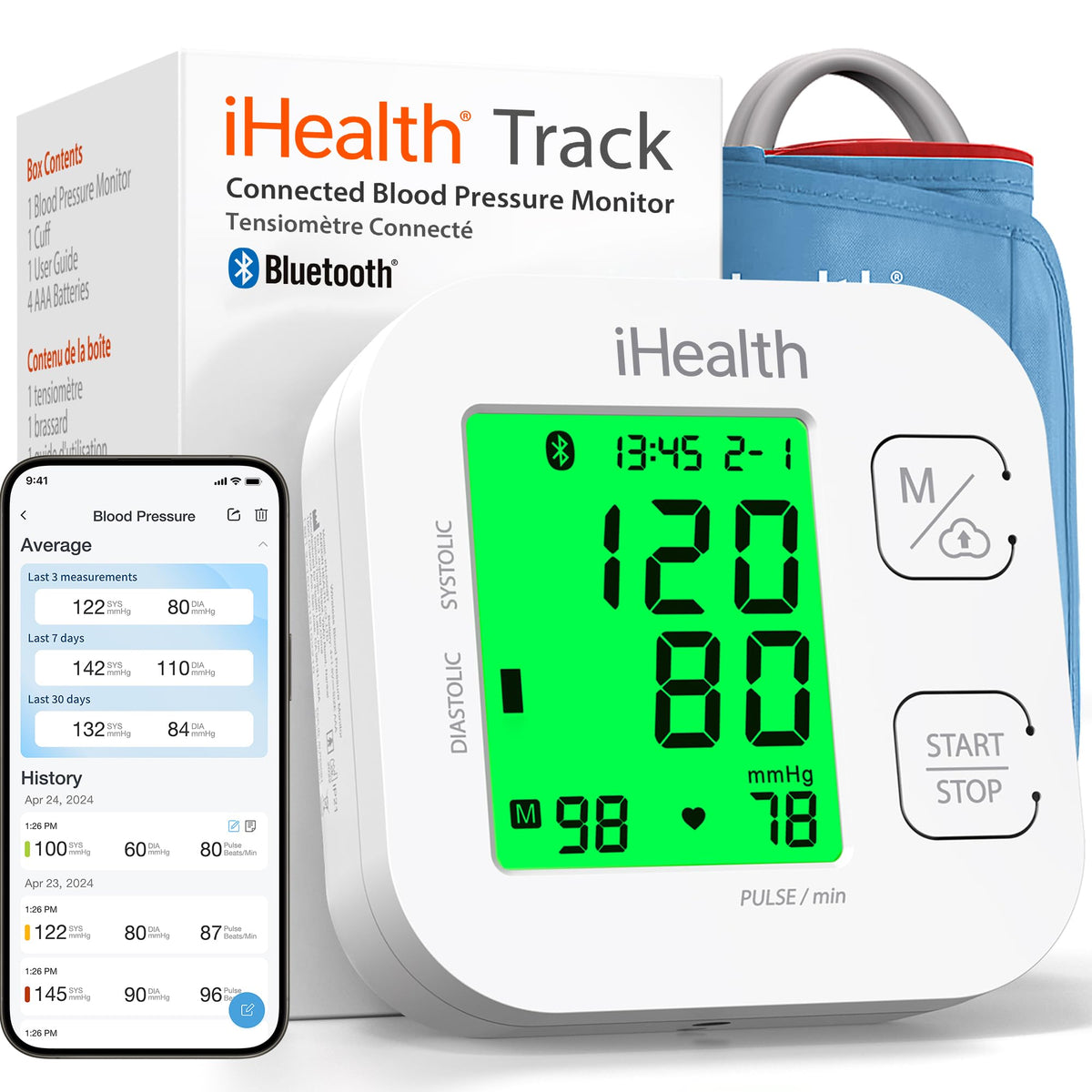 Upper Arm Blood Pressure Monitor with Wide-Range Cuff V2281