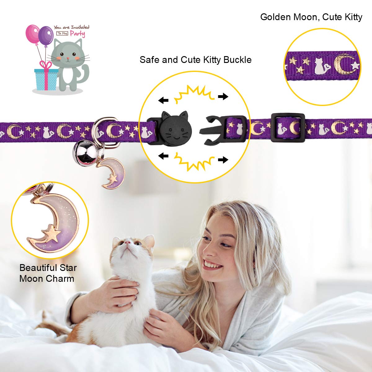 Breakaway Cat Collar with Bells 4PCS K793520