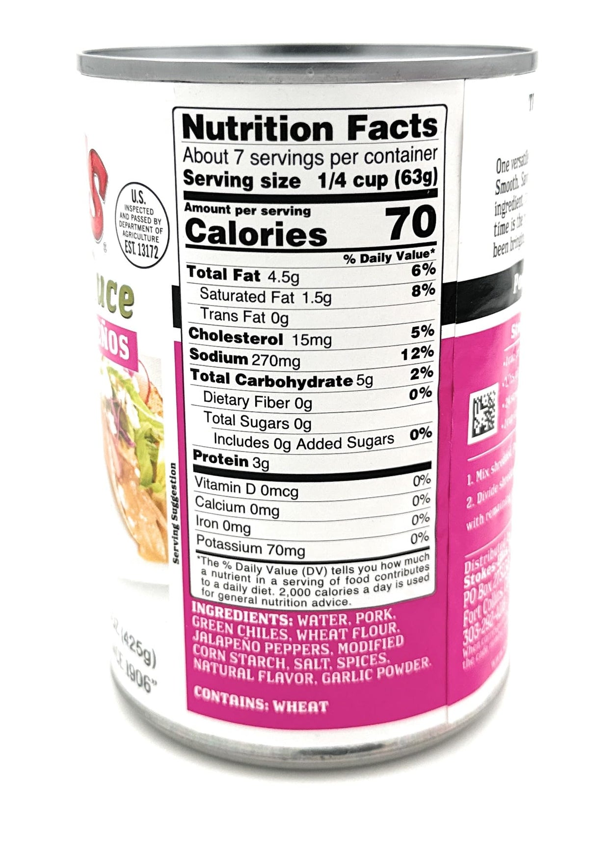 Green Chile Sauce with Pork and Jalapenos Pack of 6 N92808