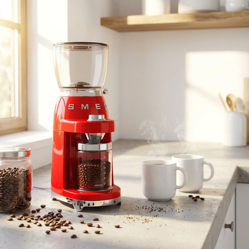 Red Coffee Grinder with 30 Grind Settings Z5849