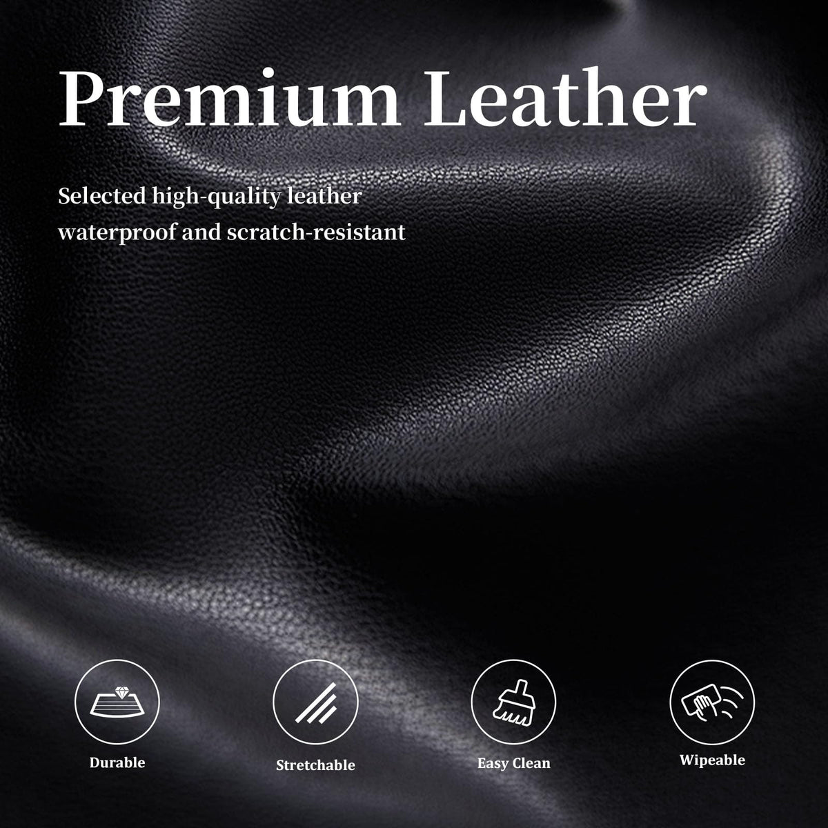 Pu Leather Dining Chair Covers Set of 6 Black Q348336