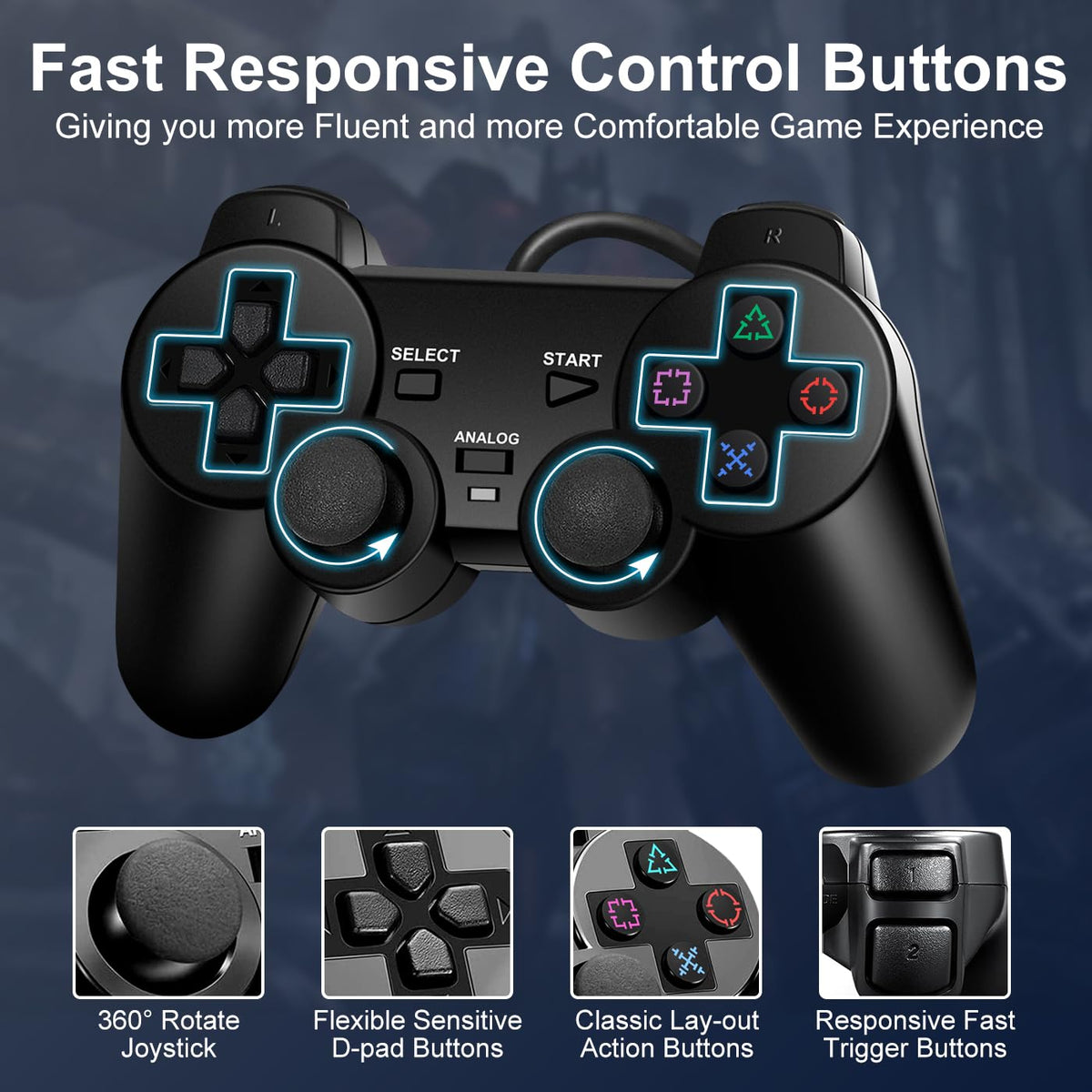 2 Pack Wired Controller F676