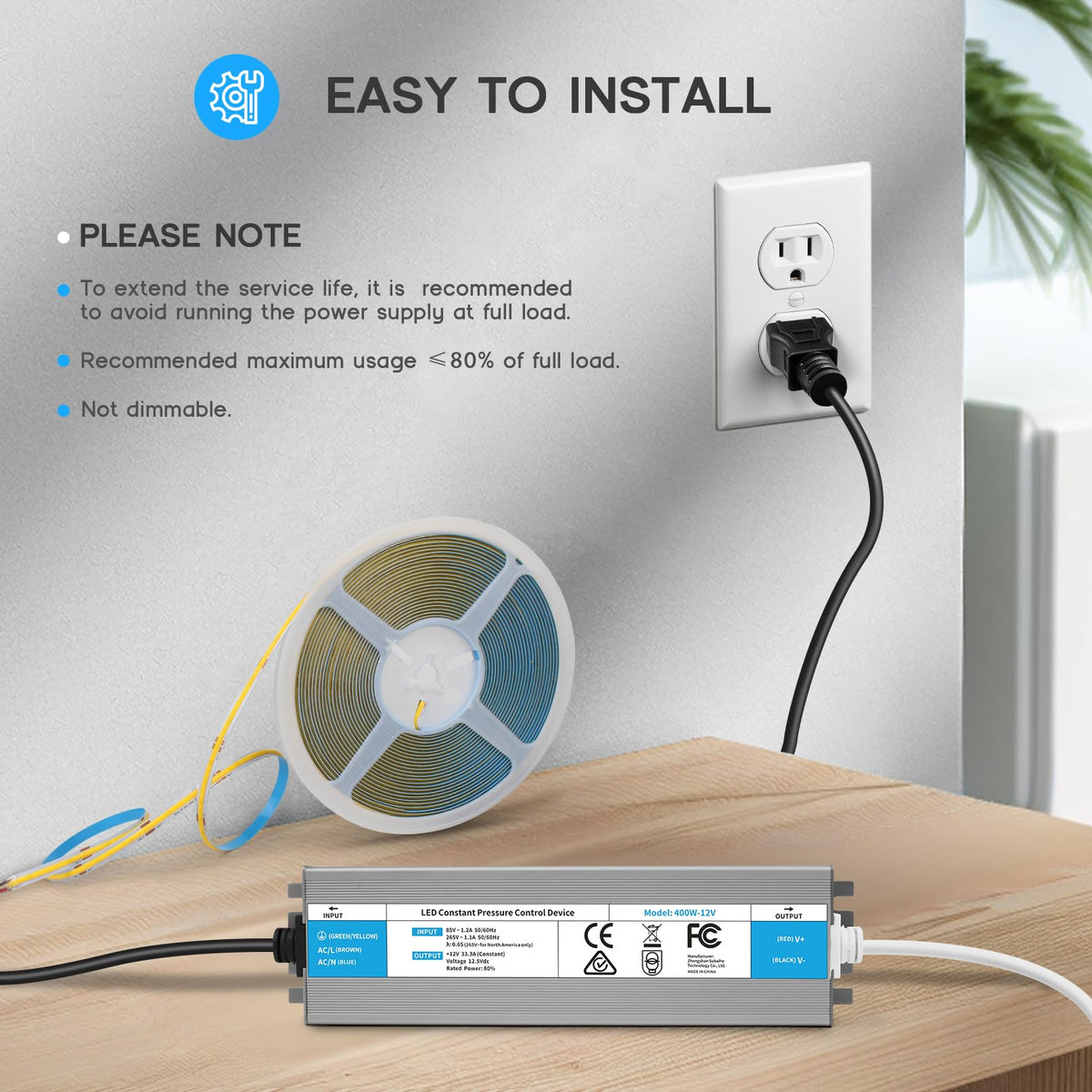 200 Watts Waterproof IP67 LED Driver 85V-265V AC to 12V DC Converter Y701784