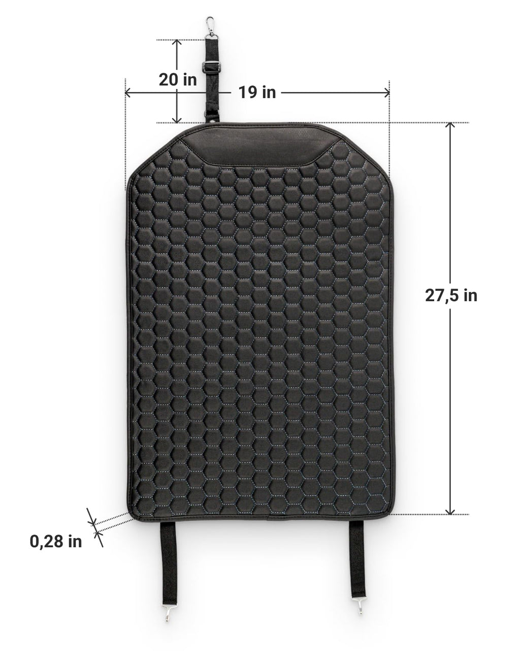 Black-Brown Backless Booster Seat with Latch, Leather Seat Protector & Kick Mat Set O735459