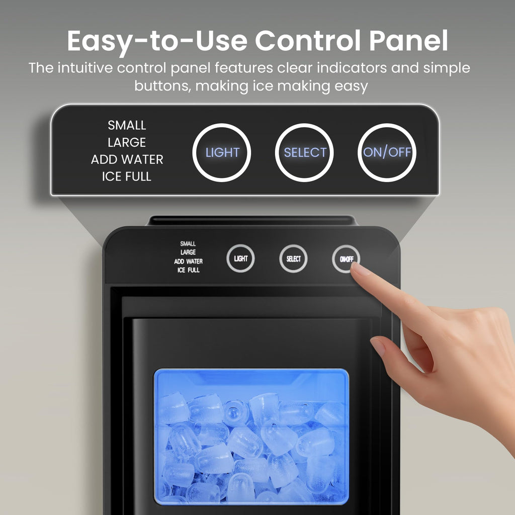 Portable Countertop Ice Maker, 26 lbs/24H, Self-Cleaning, Black M433079