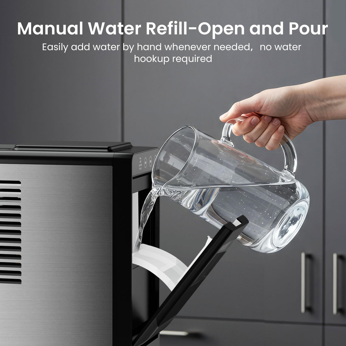Portable Countertop Ice Maker, 26 lbs/24H, Self-Cleaning, Black M433079